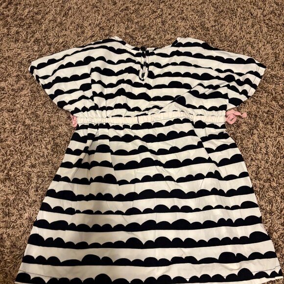 Hanna Andersson Print Tunic Dress 5 110 CM Black and White Striped Drawstring - Picture 3 of 3